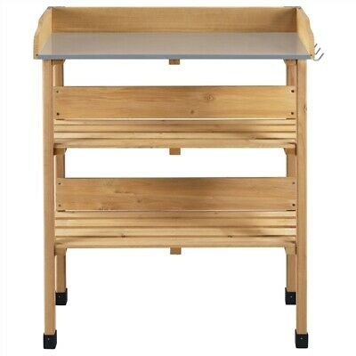 Outdoor Garden Wooden Potting Workbench Table Station image 2