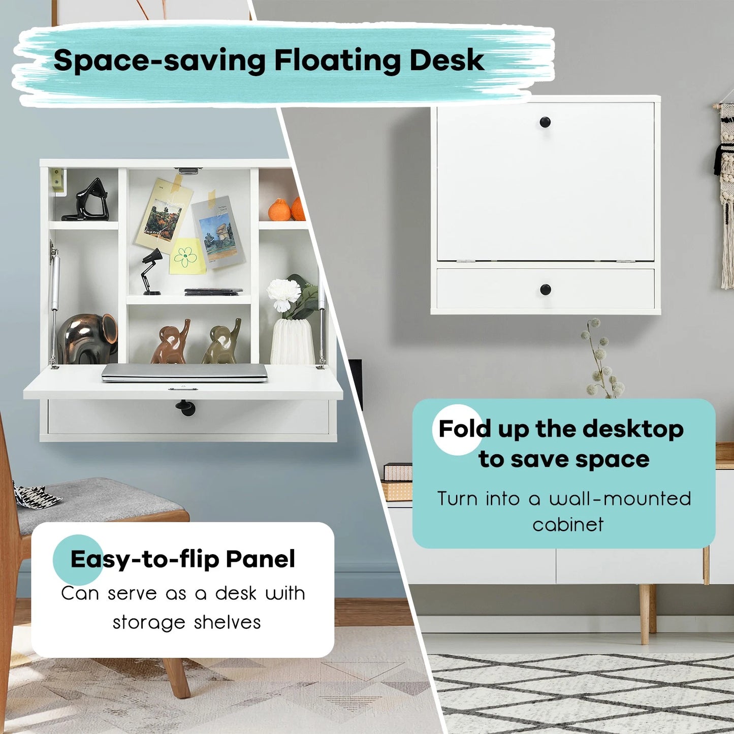 Heavy Duty Floating Wall Mounted Foldable Table image 5