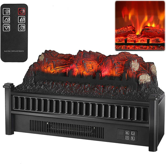 23" 1400W Electric Fireplace Logs Heater Realistic Flame Hearth Insert Wood Fire image 0