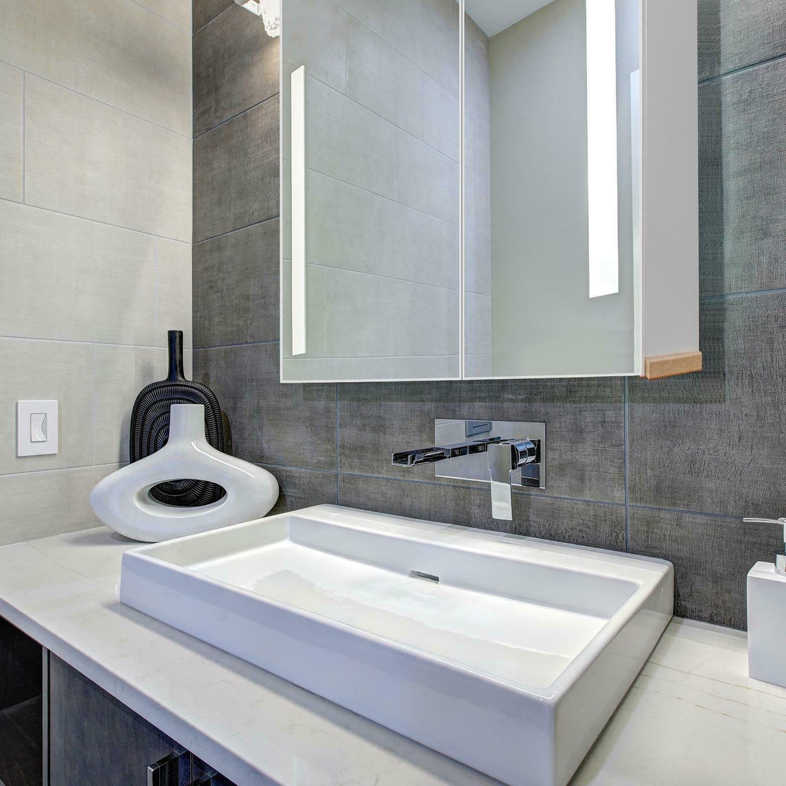 Large Wall Mounted Bathroom Recessed Medicine Cabinet With Mirror image 3