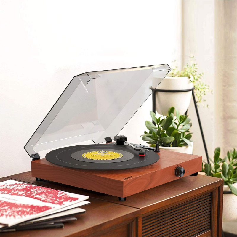 Portable Wooden Retro Bluetooth Vinyl Record Player image 0