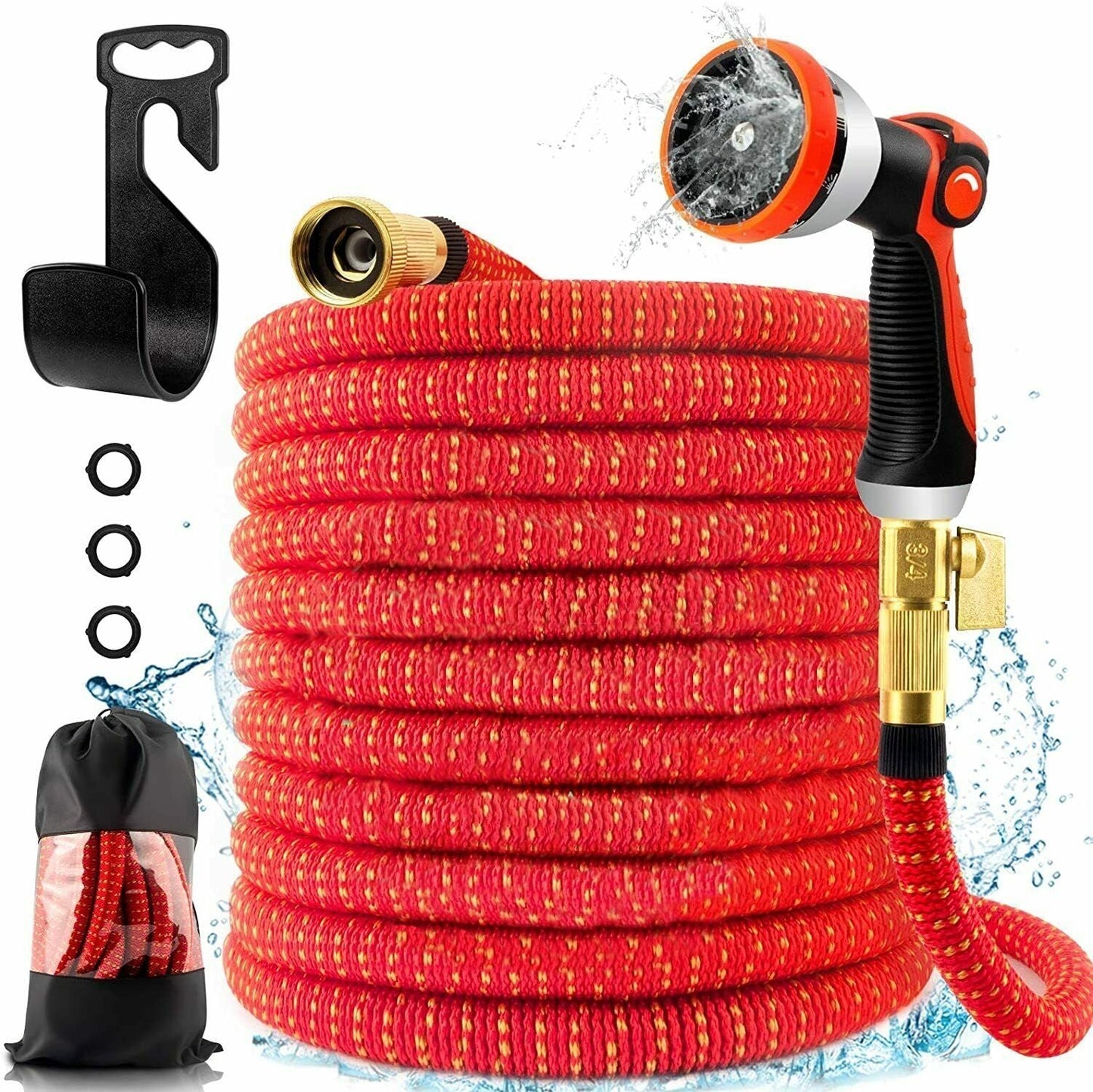 Large Heavy Duty Expandable Collapsing Flexible Garden Water Hose - 25ft image