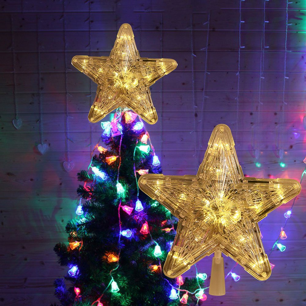 Lighted Glowing LED Christmas Tree Star Topper image 1