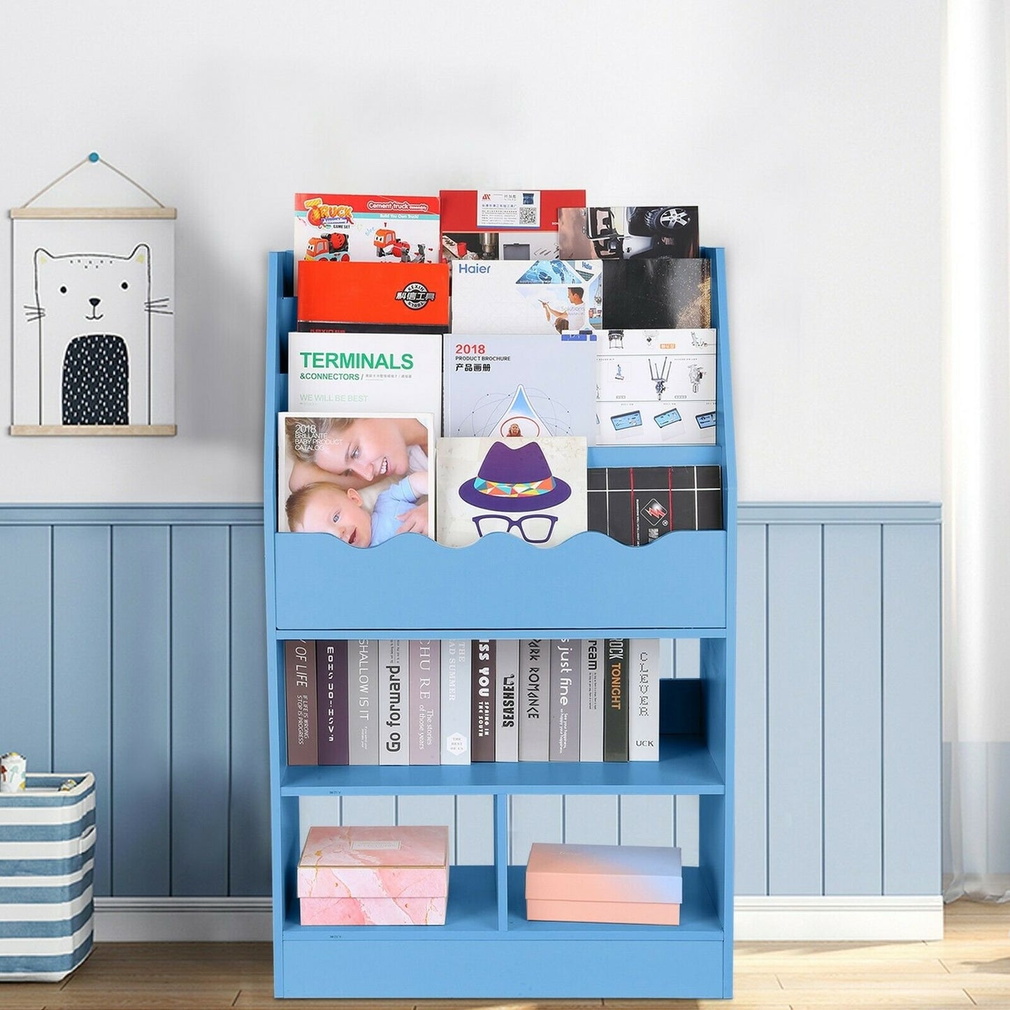 Large Heavy Duty Kids Nursery Room Bookshelf image 1