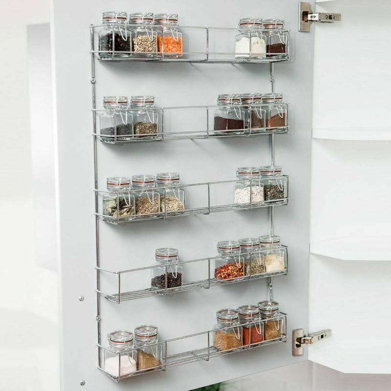 Wall Mounted Kitchen Spice Organizer Hanging Rack image 0