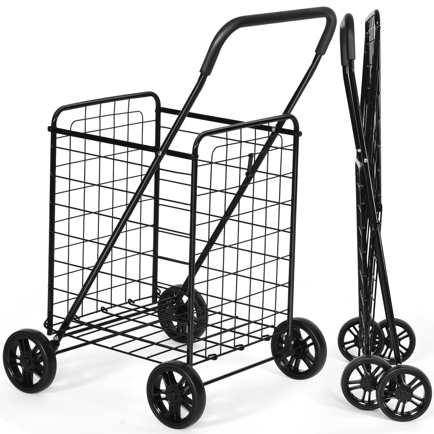 Portable Folding Personal Grocery Shopping Cart With Wheels image 5