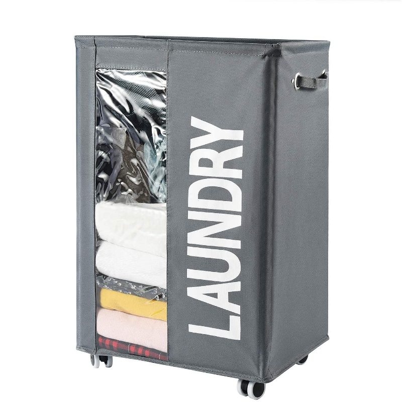 Roller Laundry Hamper Basket Cart With Wheels image 3