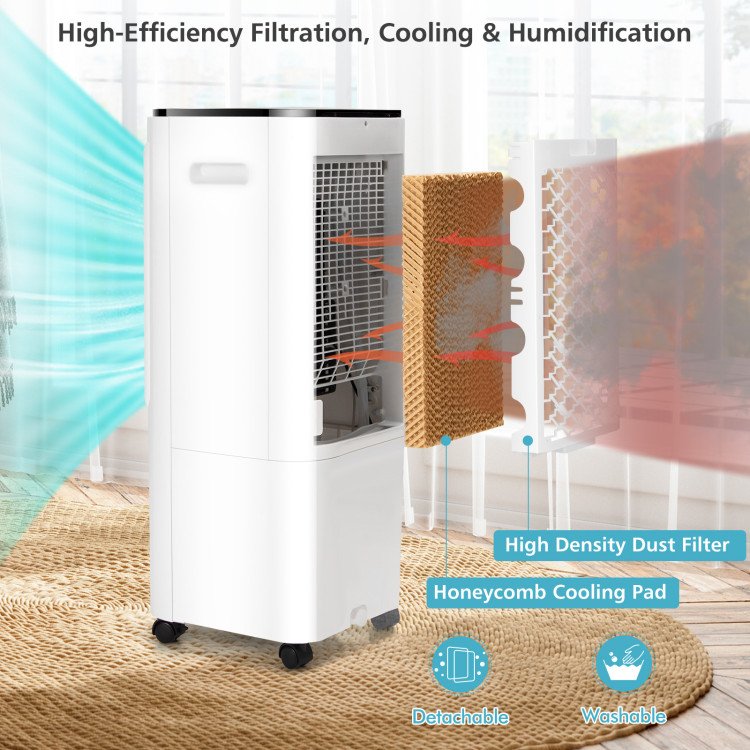 4-in-1 Evaporative Air Cooler with 12L Water Tank and 4 Ice Boxes image 8
