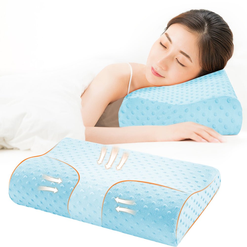 Snuggly Anti Snore Sleep Apnea Pillow - Blue, 50x30cm image