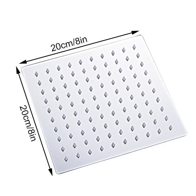 Rainfall Shower Head Square Stainless Steel image 1