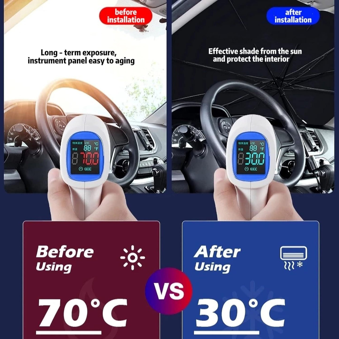 Foldable Reflector Windshields Umbrella Car Windshield image 2