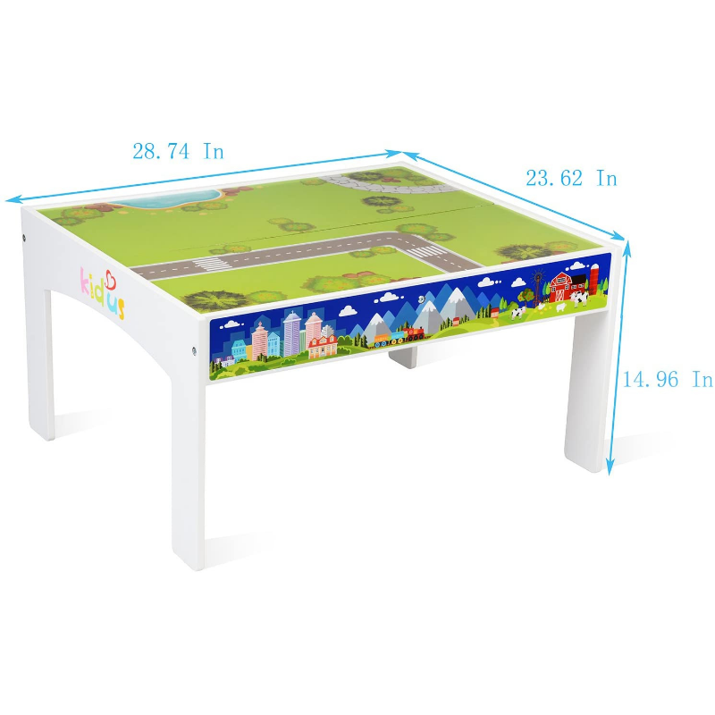 Kids Large Complete Wooden Train Set Table image 1