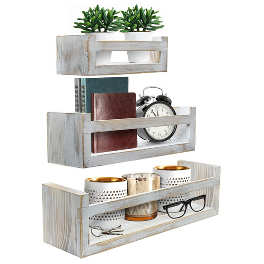Premium Wall Mounted Floating Wooden Rustic Kitchen Shelves image 0