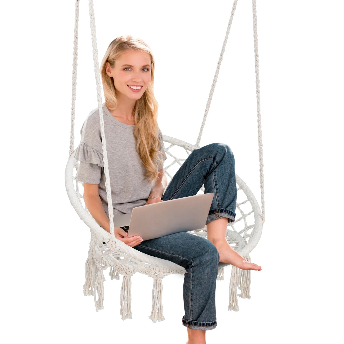 Hanging Hammock Swing Chair Indoor Outdoor image 1