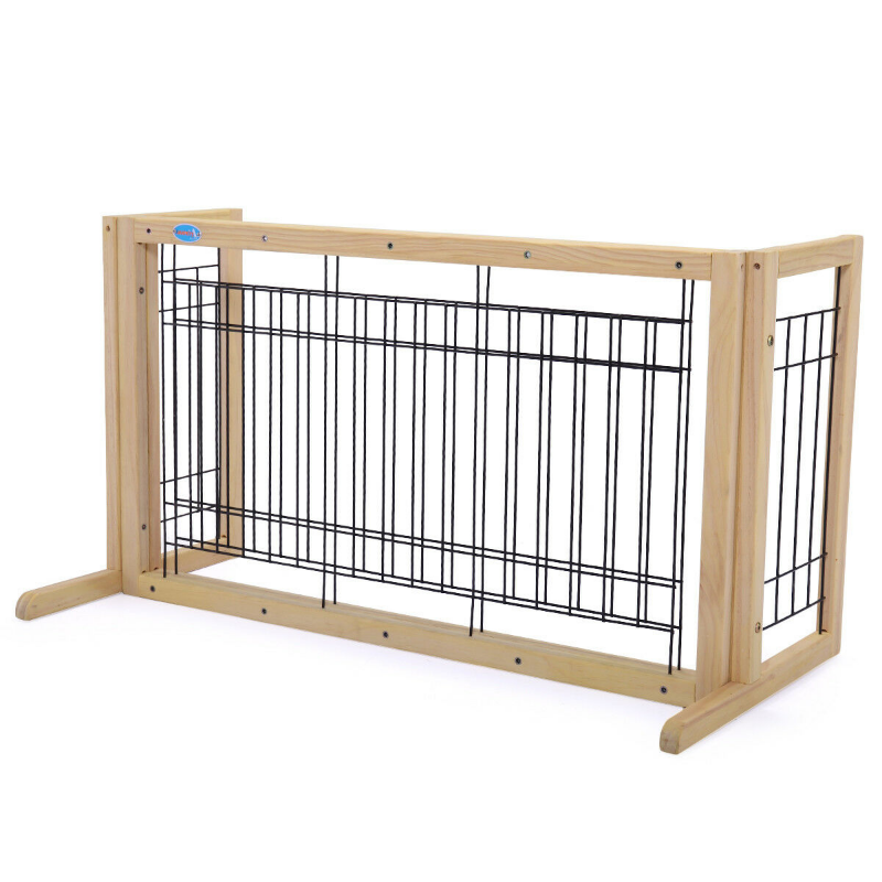 Solid Wood Indoor Freestanding Adjustable Pet Gate 21" image 5