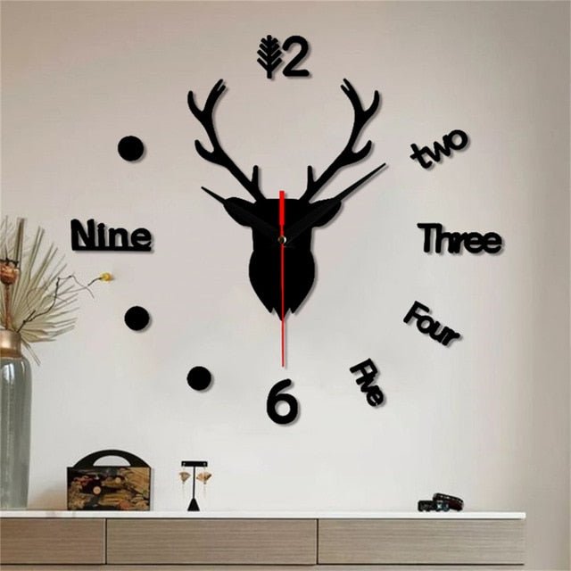 Large Modern Oversized Decorative Wall Clock - Black image