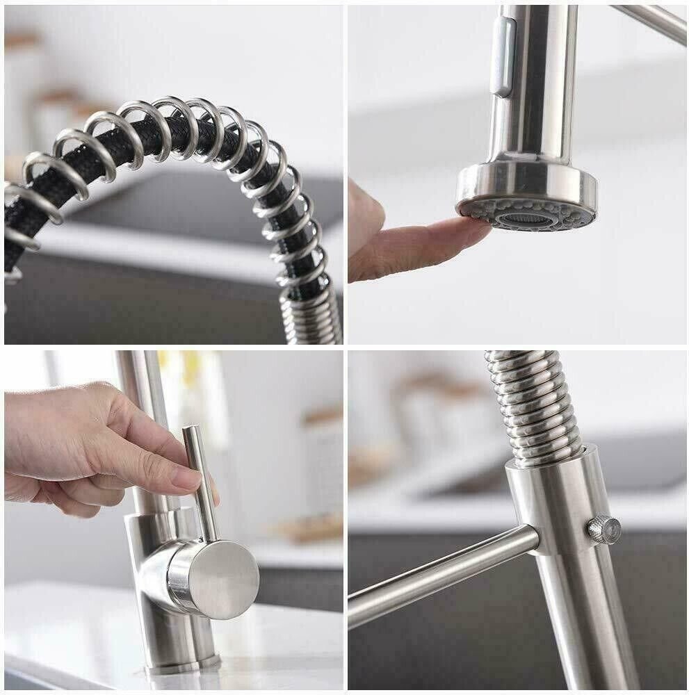 Kitchen Pull Down Spring Sink Faucet 360 Rotation Hot Cold Mixer Tap image 4