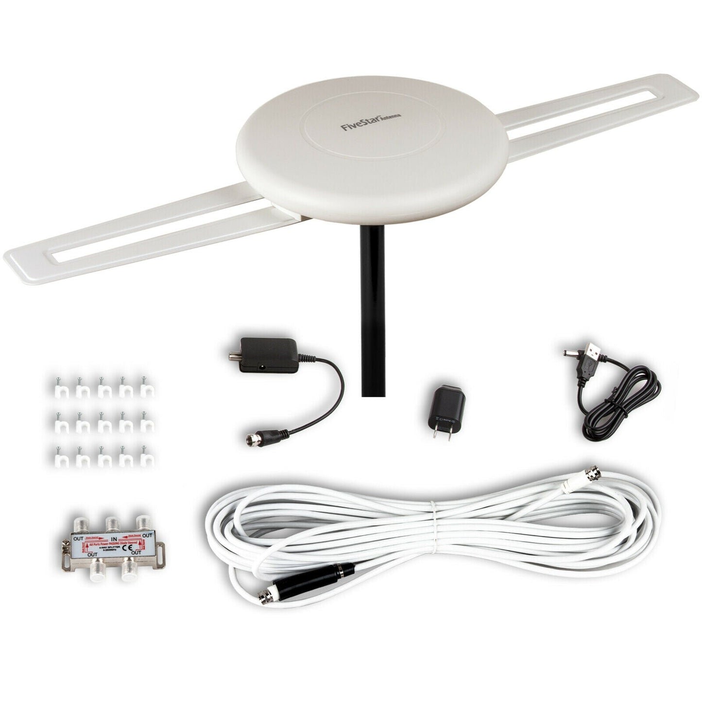 Powerful Omni Directional Digital Outdoor HDTV Long Range TV Antenna - Antenna Supports 4 TVs image