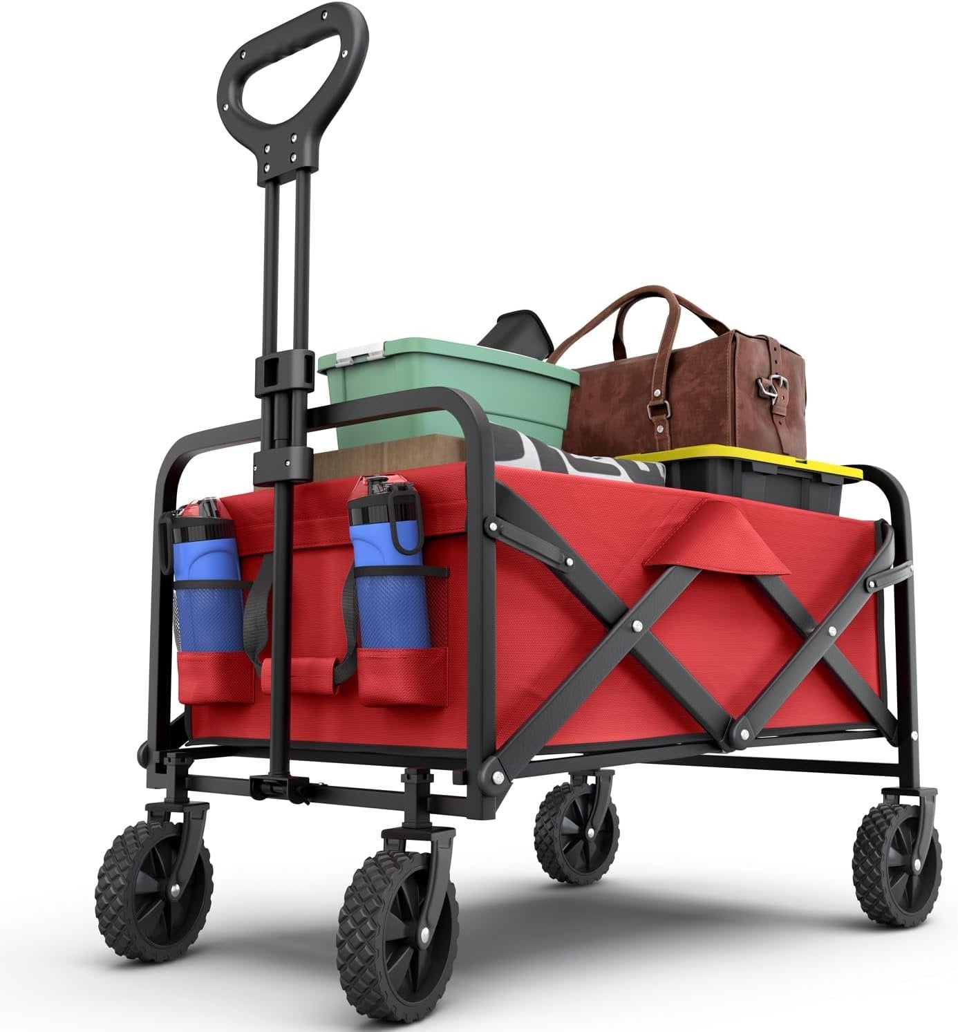 Heavy Duty Collapsible Folding Utility Beach Wagon All Terrain Cart image 7