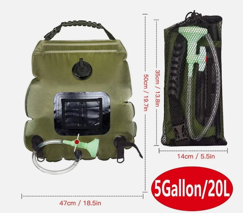 Portable Spacious Outdoor Camping Solar Shower Bag 5 Gallon image 2