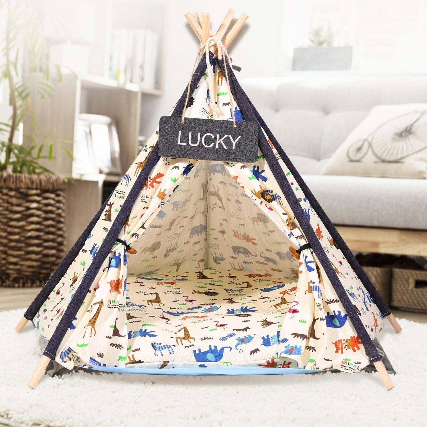 Heavy Duty Comfortable Pop Up Pet Dog Teepee Tent Bed image 0