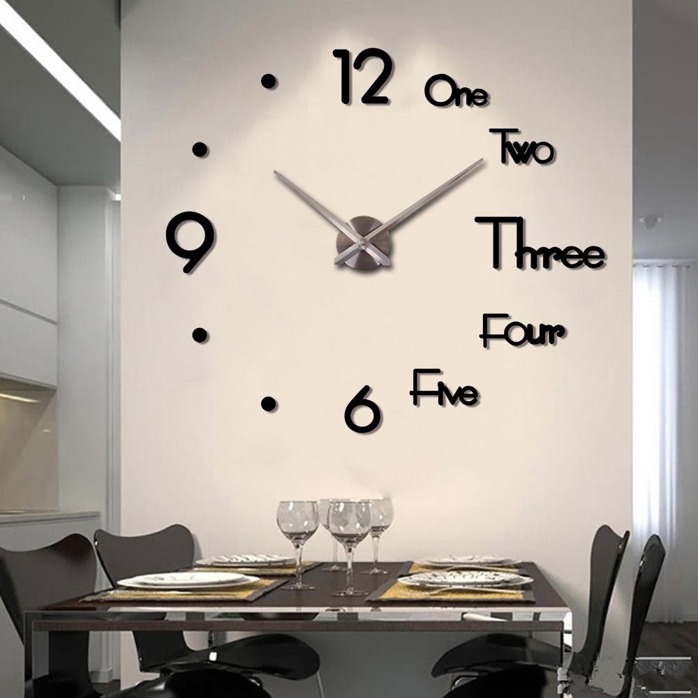 Large Oversized Decorative Wall Clock - Black image