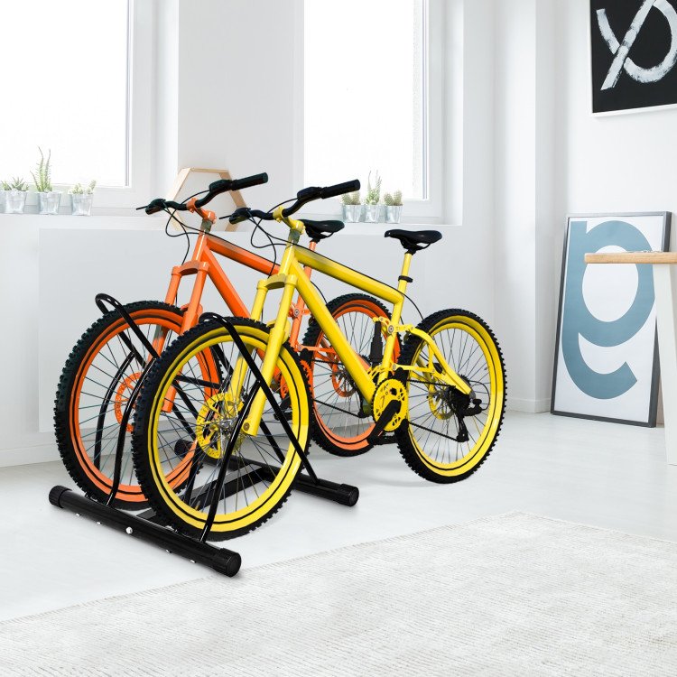 Bike Stand Cycling Rack Floor Storage Organizer for 2-Bicycle image 0