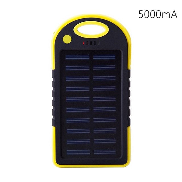 Portable Solar Powered Cell Phone Battery Charger - Black and Yellow image