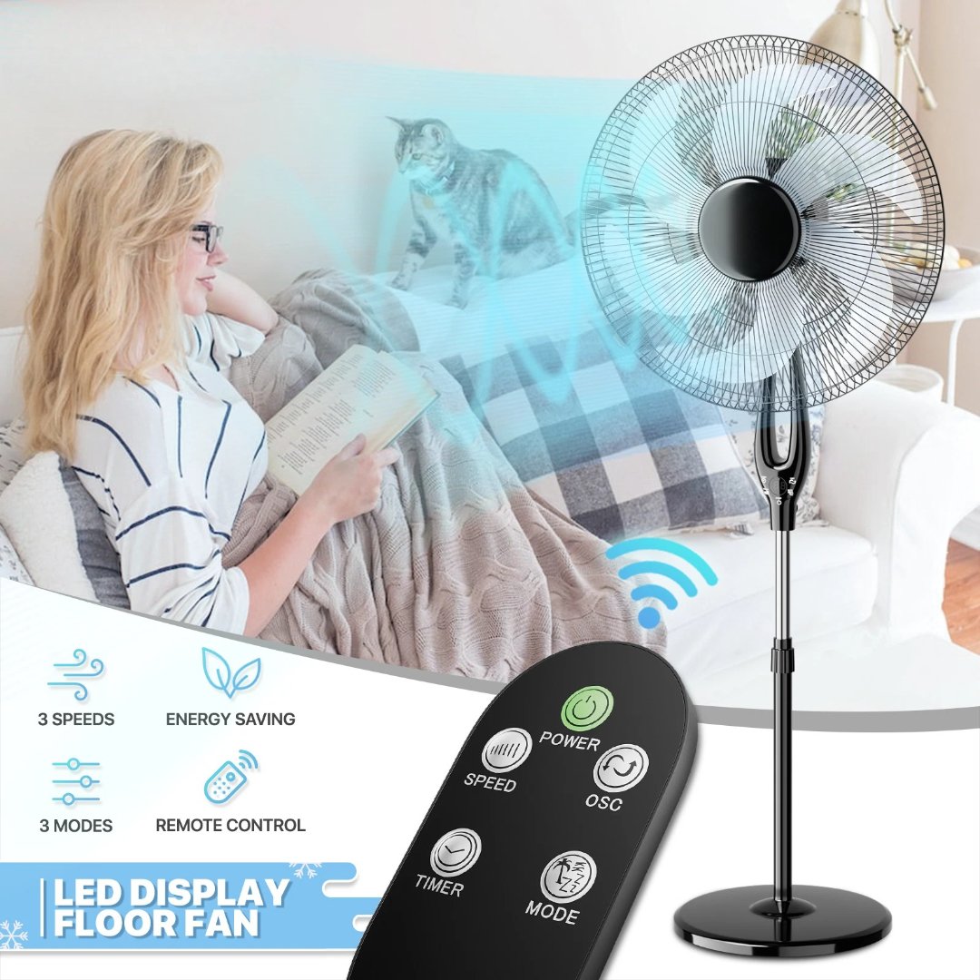 Portable Compact Standing Pedestal Oscillating Fan image 3