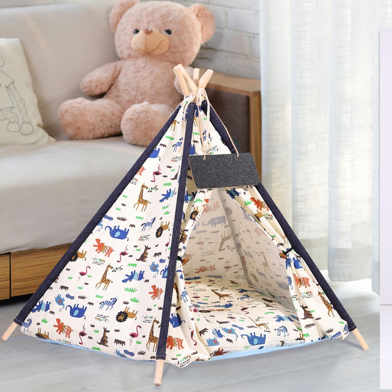 Heavy Duty Comfortable Pop Up Pet Dog Teepee Tent Bed image 2