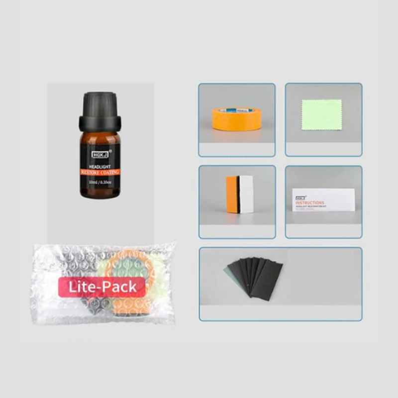 Premium Car Headlight Lens Restoration Cleaner Kit - 10ml image