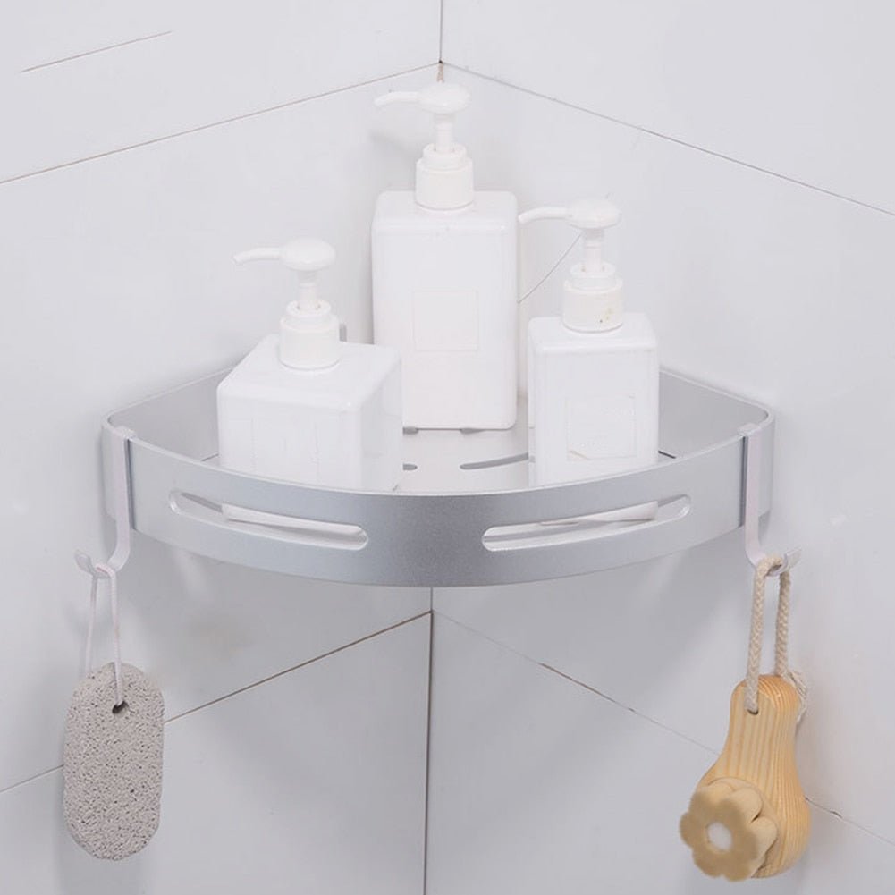 Large Wall Mounted Bathroom Shower Corner Shelf Caddy Rack image 4