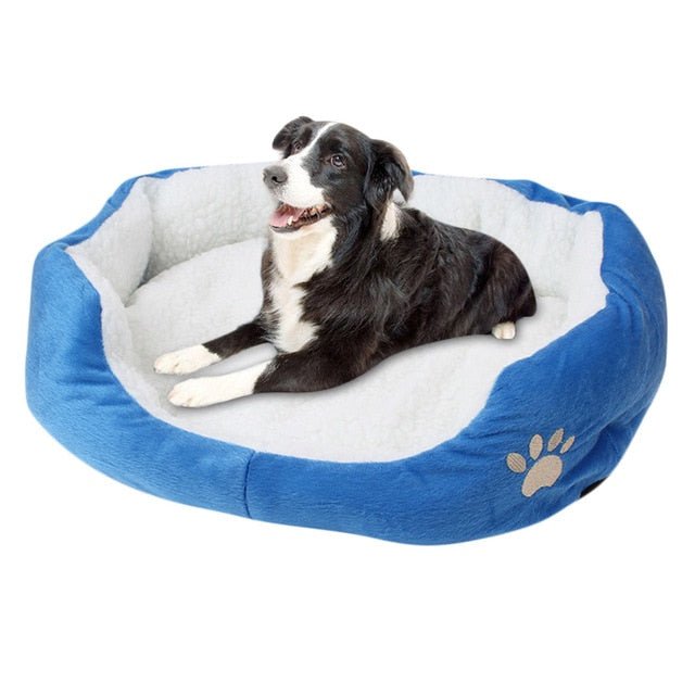 Small Comfy Washable Round Dog Bed - Blue image