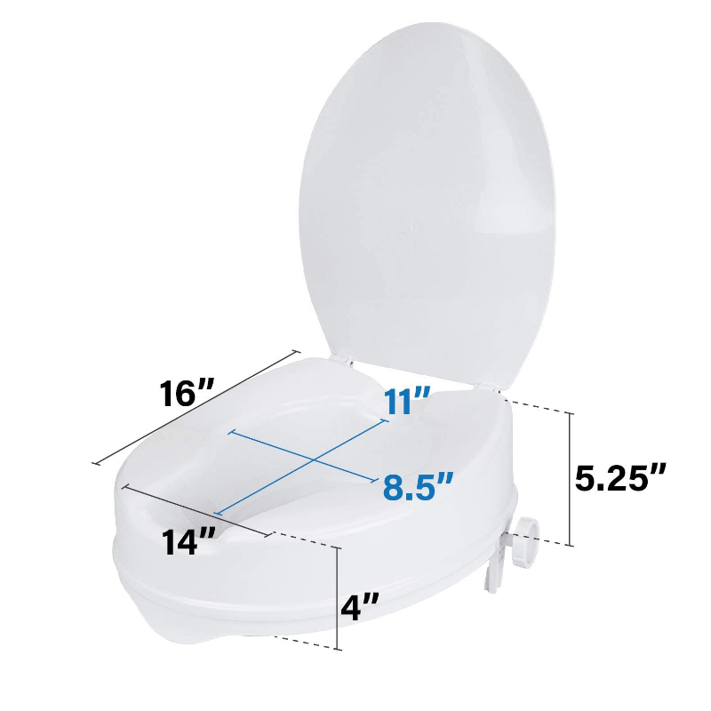 Clamp On Raised Handicap Toilet Seat Riser 4" image 3