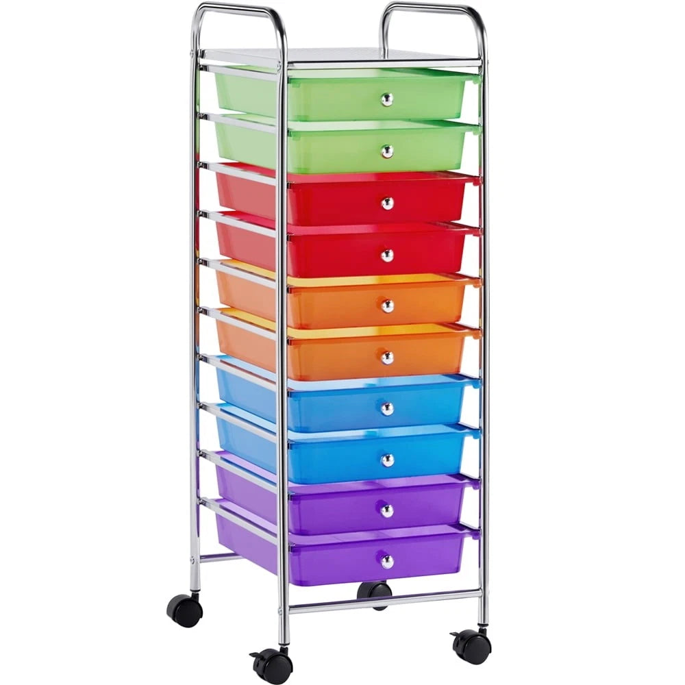 Heavy Duty 10 Drawer Rolling Storage Organizing Cart image 0