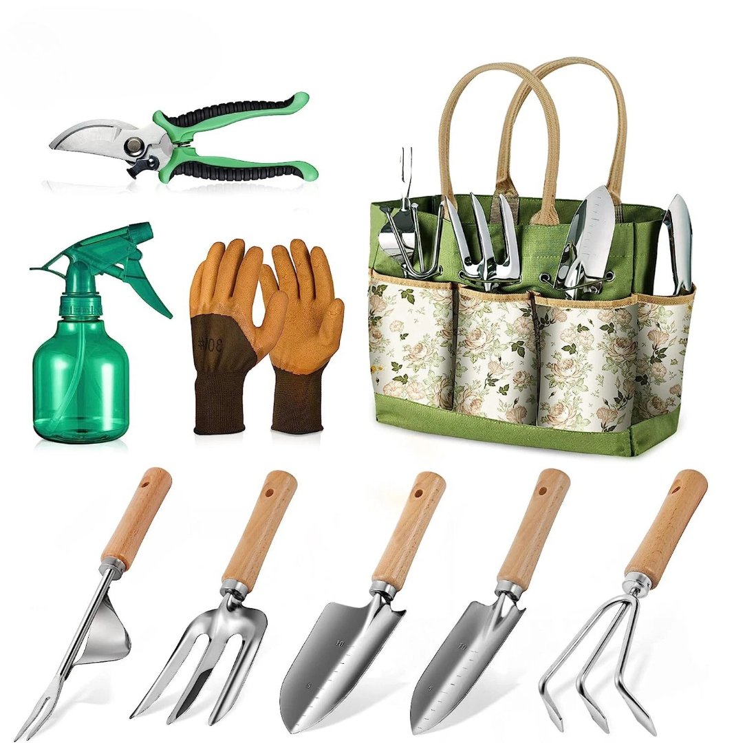Ultimate Gardening Tote Hand Tool Set 9 pcs image 1