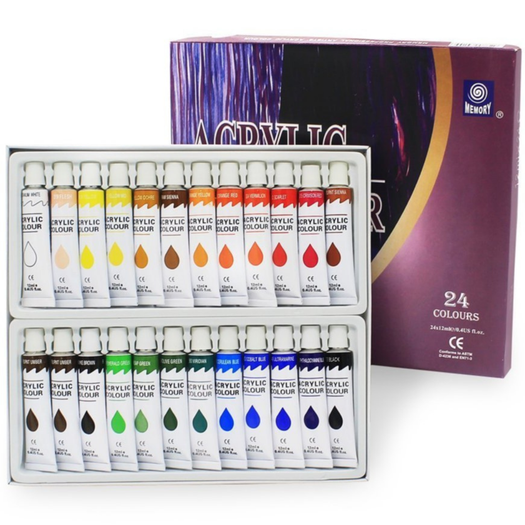 Premium Acrylic Paint Set Kit 24 pcs image 2