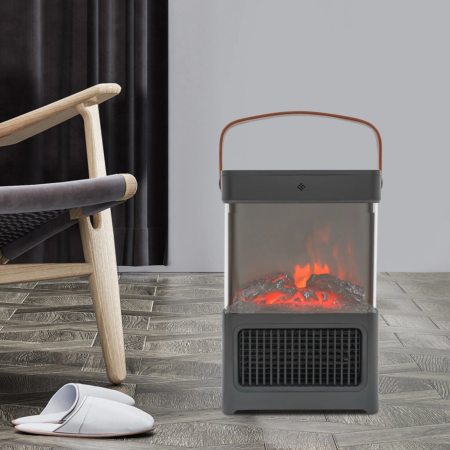 Electric Portable 3D Flame Indoor Space Heater 1500W image 1