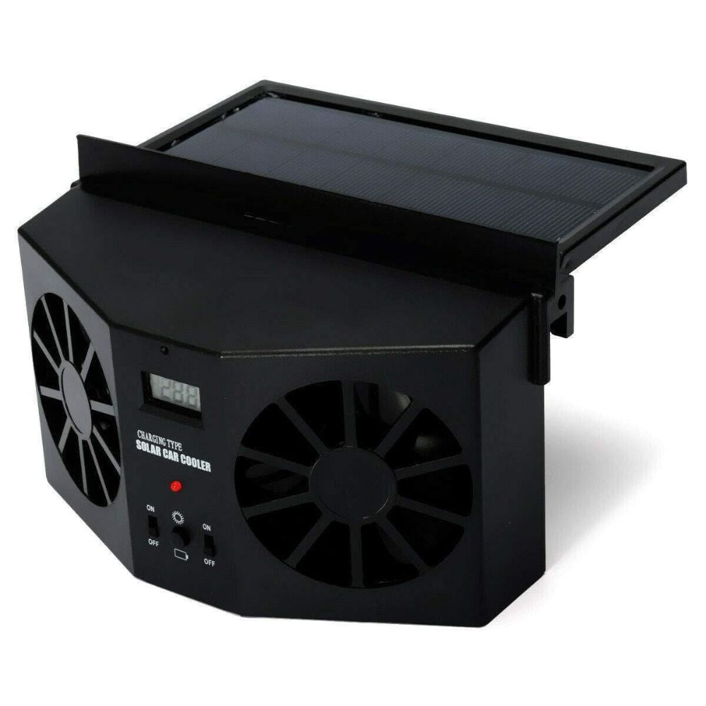 Solar Car Cooling Fan Powered Window Cooler For Interior Ventilation