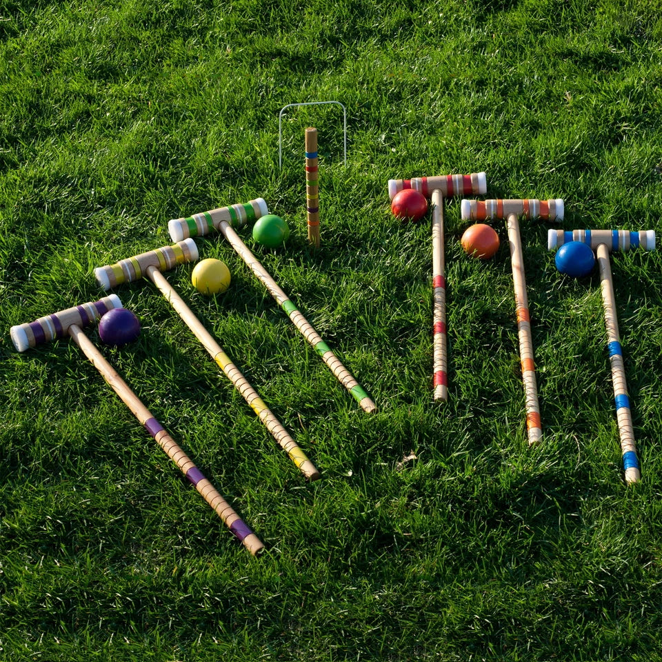 Premium Wooden Croquet 4 Players Game Set image 3