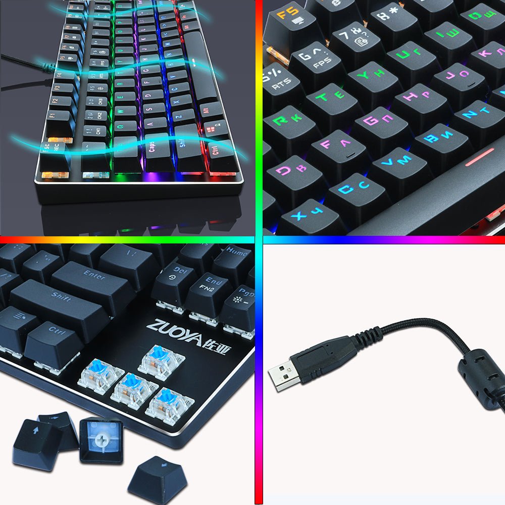 Rainbow RGB Mechanical Gaming Keyboard For PC image 3