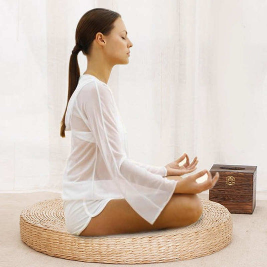 Natural Round Meditation Floor Pillow Cushion image 0