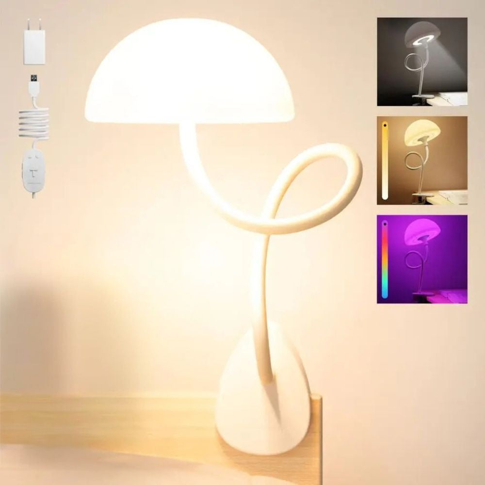 3 in 1 Clip On Lamp Multi Color Bedside Task Light