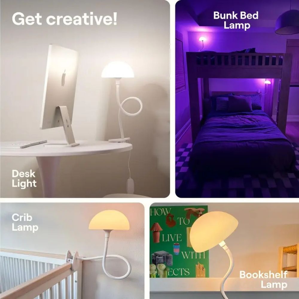 3 in 1 Clip On Lamp Multi Color Bedside Task Light