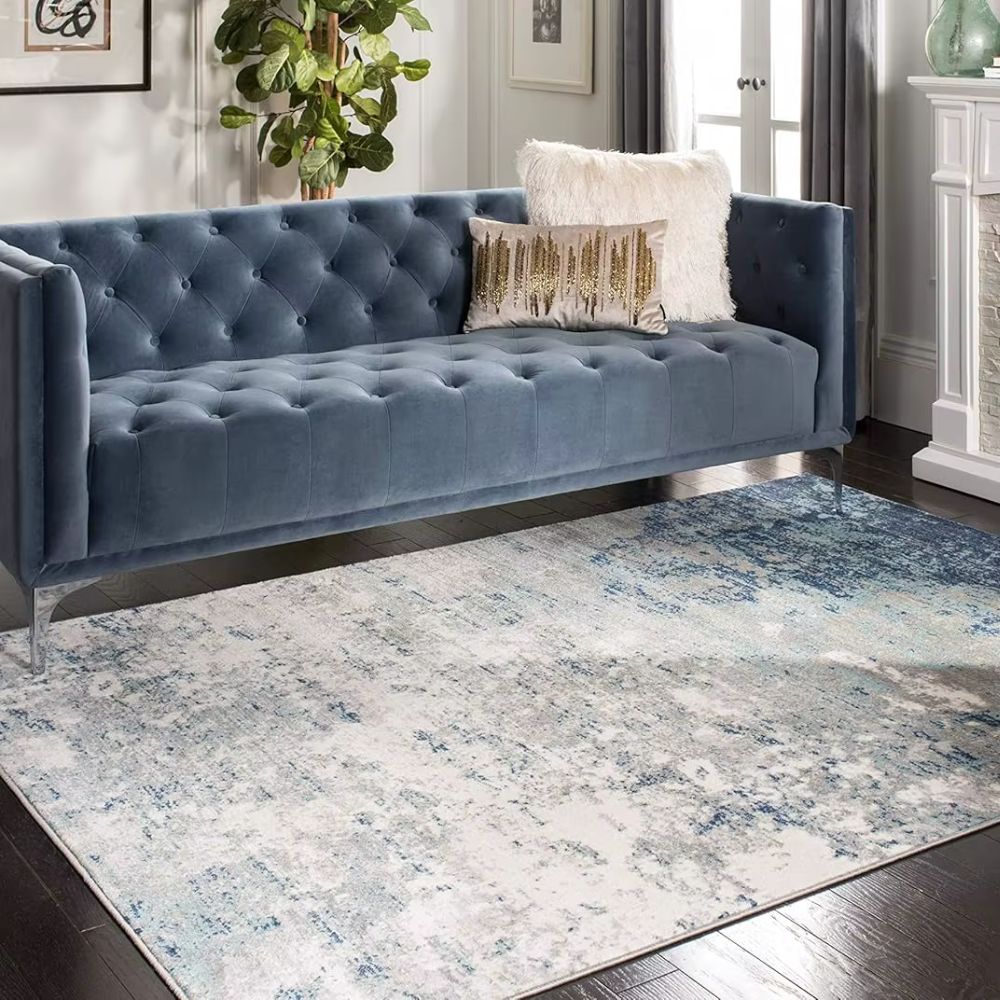 Brentwood Collection Soft Flannel Rug – Modern Style for Living Room & Bedroom
