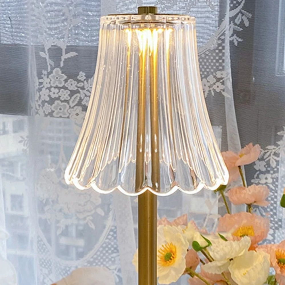 Cordless Crystal Table Lamp – Rechargeable 3-Color Touch Dimmable Desk Light