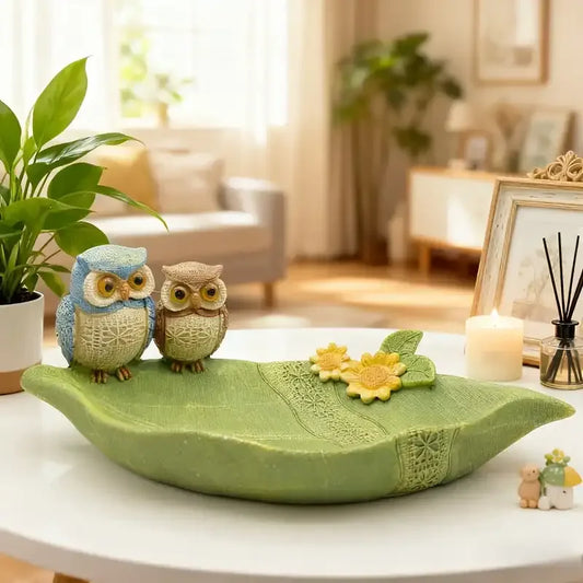Couple Owl Storage Tray – Resin Owl Key Holder Decor
