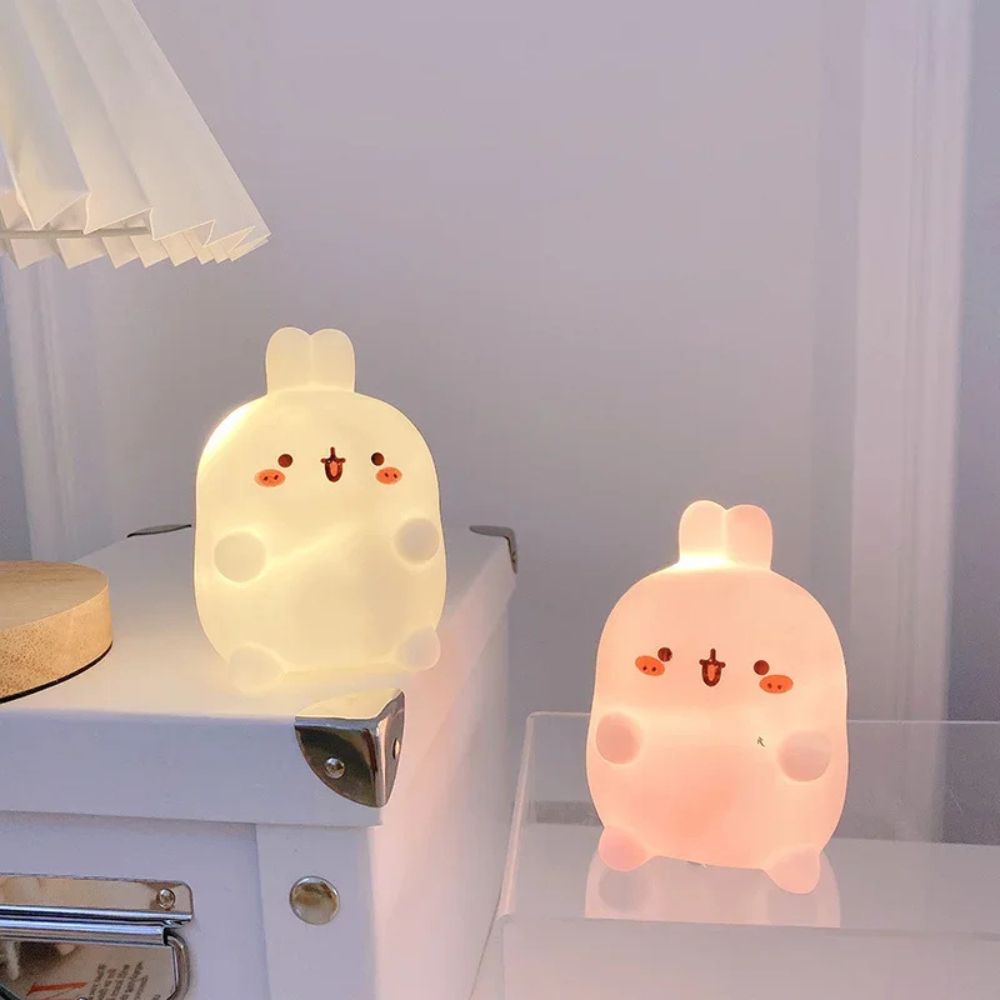 Cute Rabbit Night Light – Battery-Powered LED Table Lamp for Bedroom
