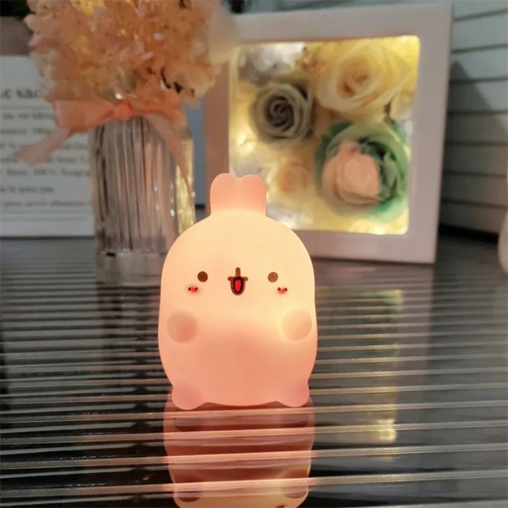 Cute Rabbit Night Light – Battery-Powered LED Table Lamp for Bedroom