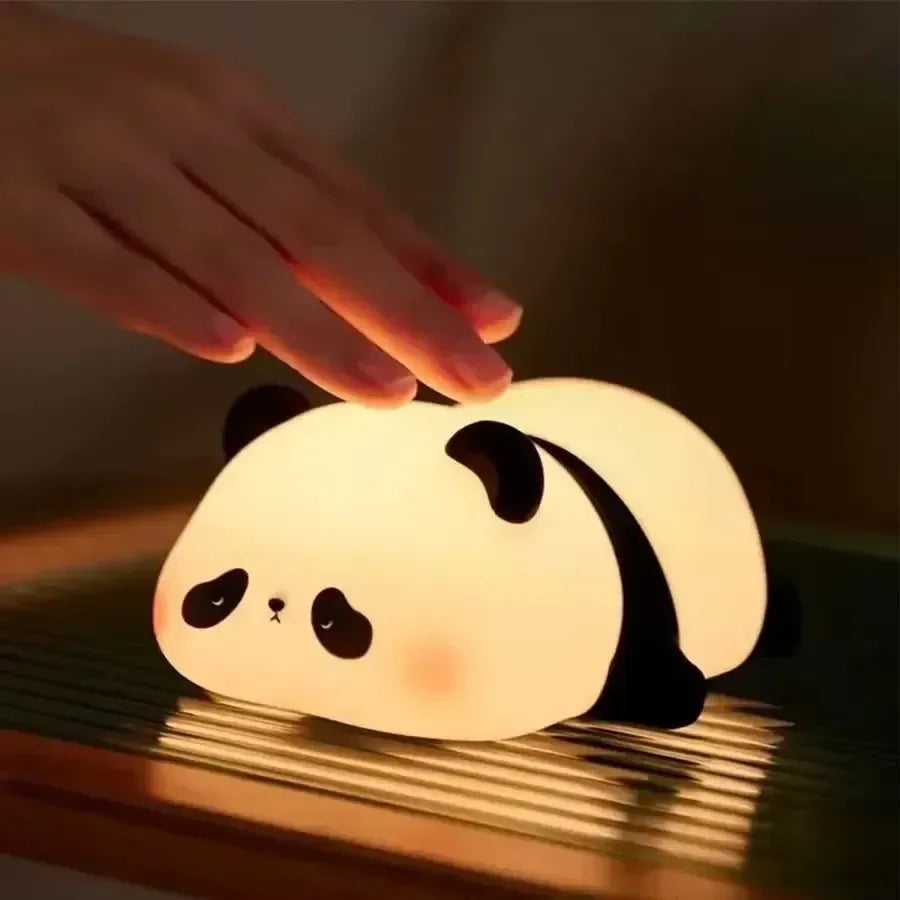 Cute Panda Silicone LED Night Light Touch Sensor Dimmable Nursery Lamp